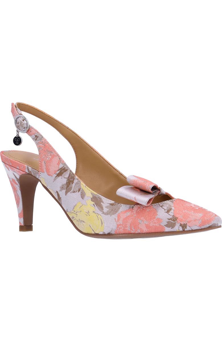 J. Reneé Rayne Floral Slingback Pump, Main, color, Beige/ Yellow/ Peach