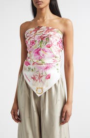 FERRAGAMO Gaia Floral Silk Square Scarf
