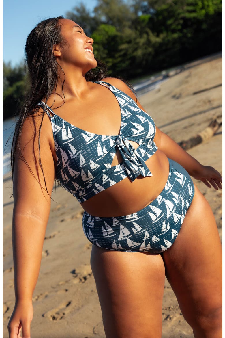 High Tide Bralette Swim Top, Alternate, color, Nautical