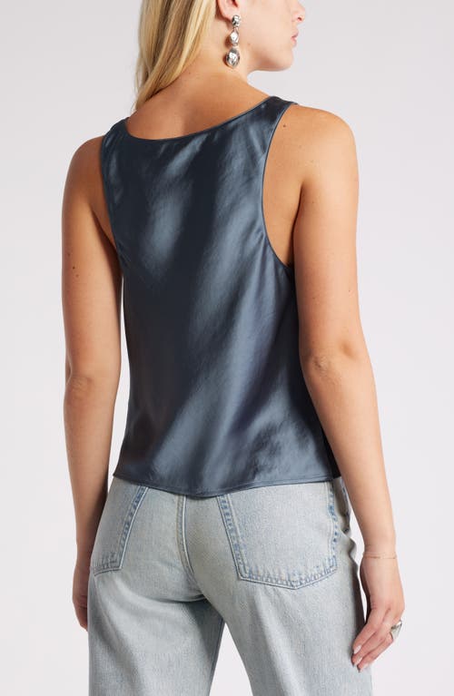 OPEN EDIT OPEN EDIT SCOOP NECK SATIN TANK