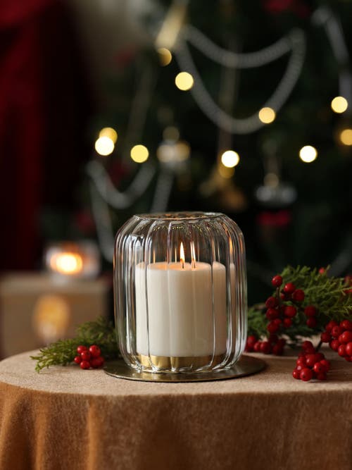Fleck Kira Glass Lantern In Transparent