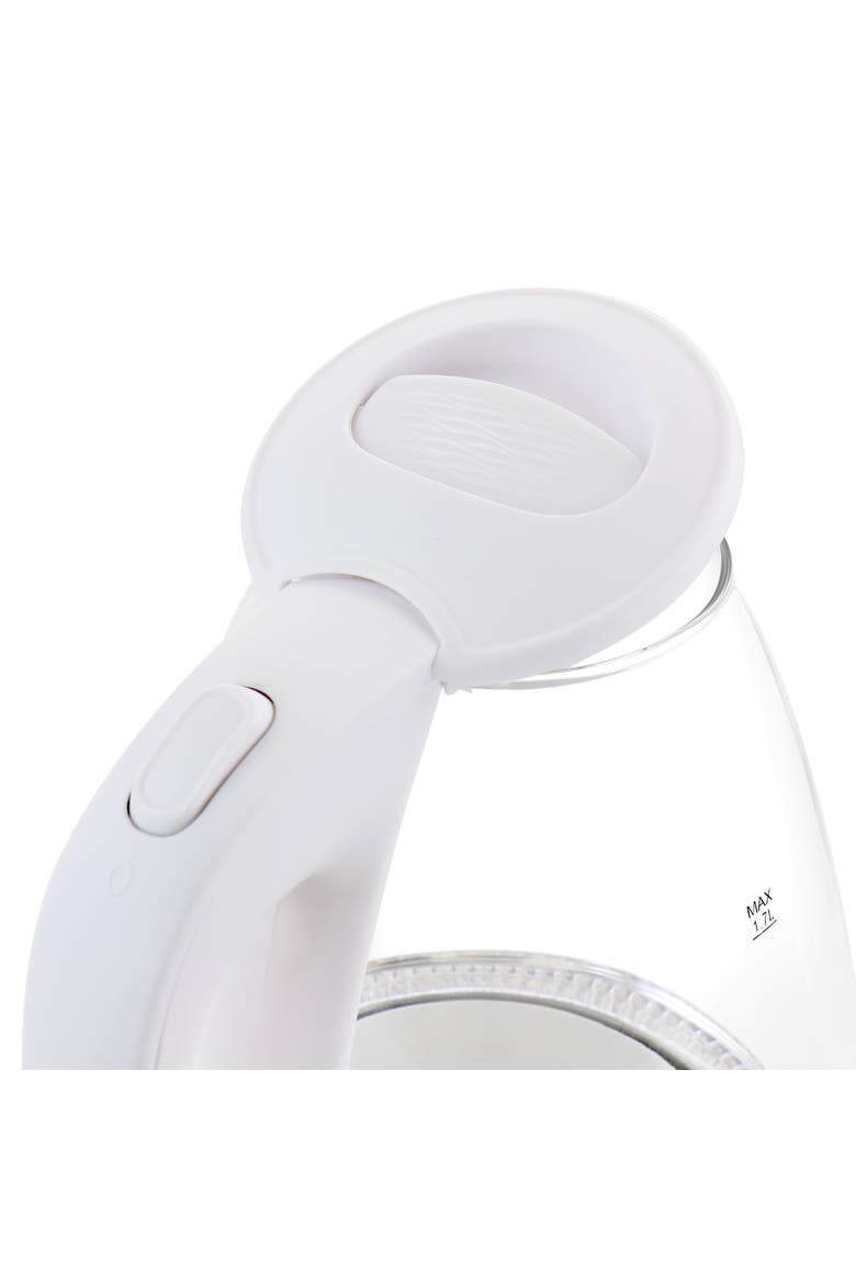 1.7 Liter Glass 360 Degree Cordless LED Electric Kettle, Alternate, color, White