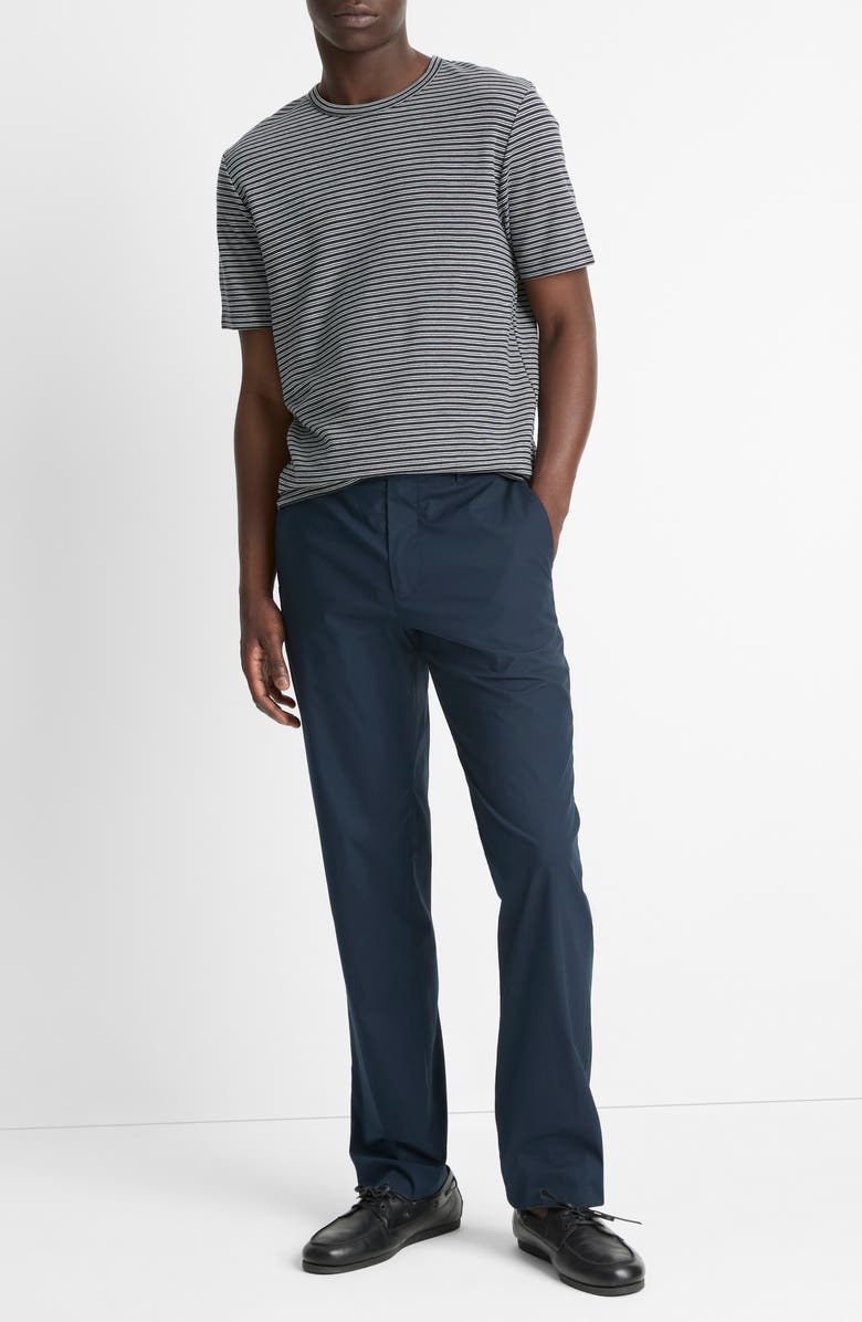 Vince Stripe Pima Cotton Piqué T-Shirt, Alternate, color, Coastal/ Natural