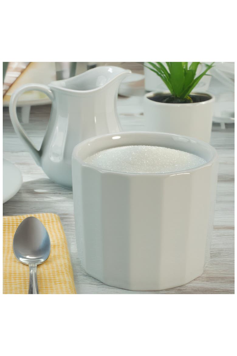 Paneled Sugar & Creamer Set, Alternate, color, WHITE