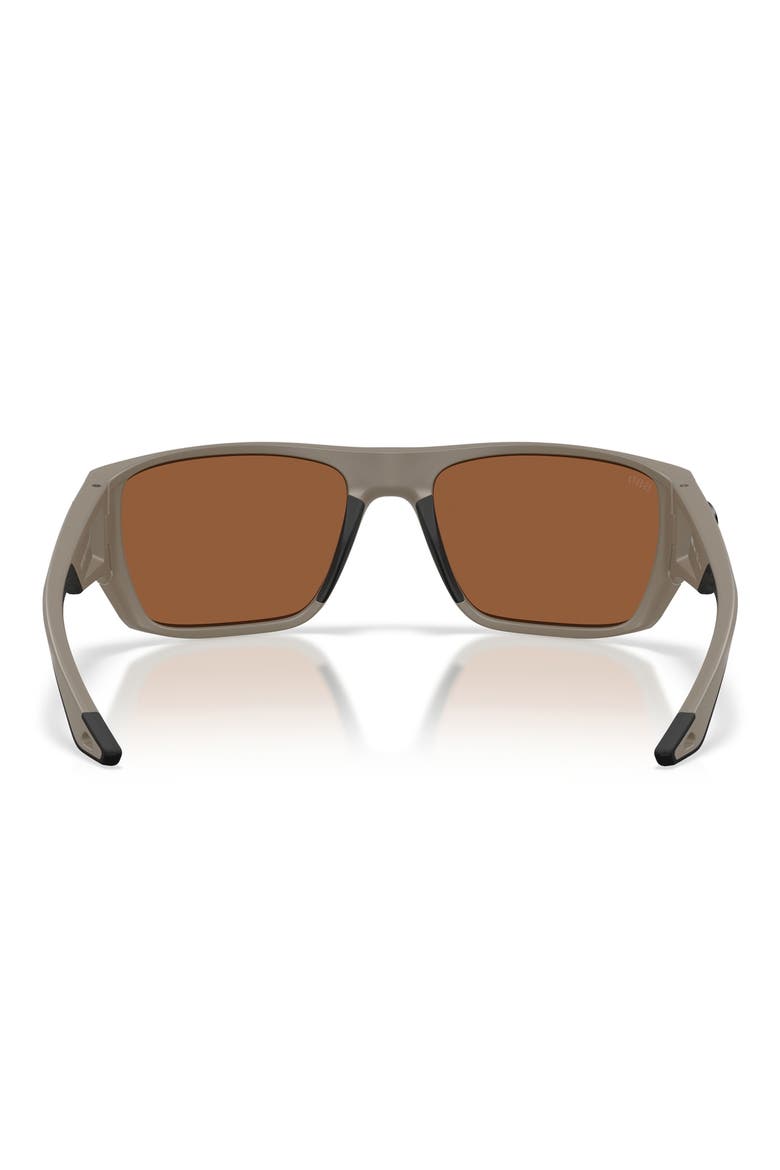 Finlet 59mm Polarized Rectangular Sunglasses, Alternate, color, SAND / COPPER SILVER 580G