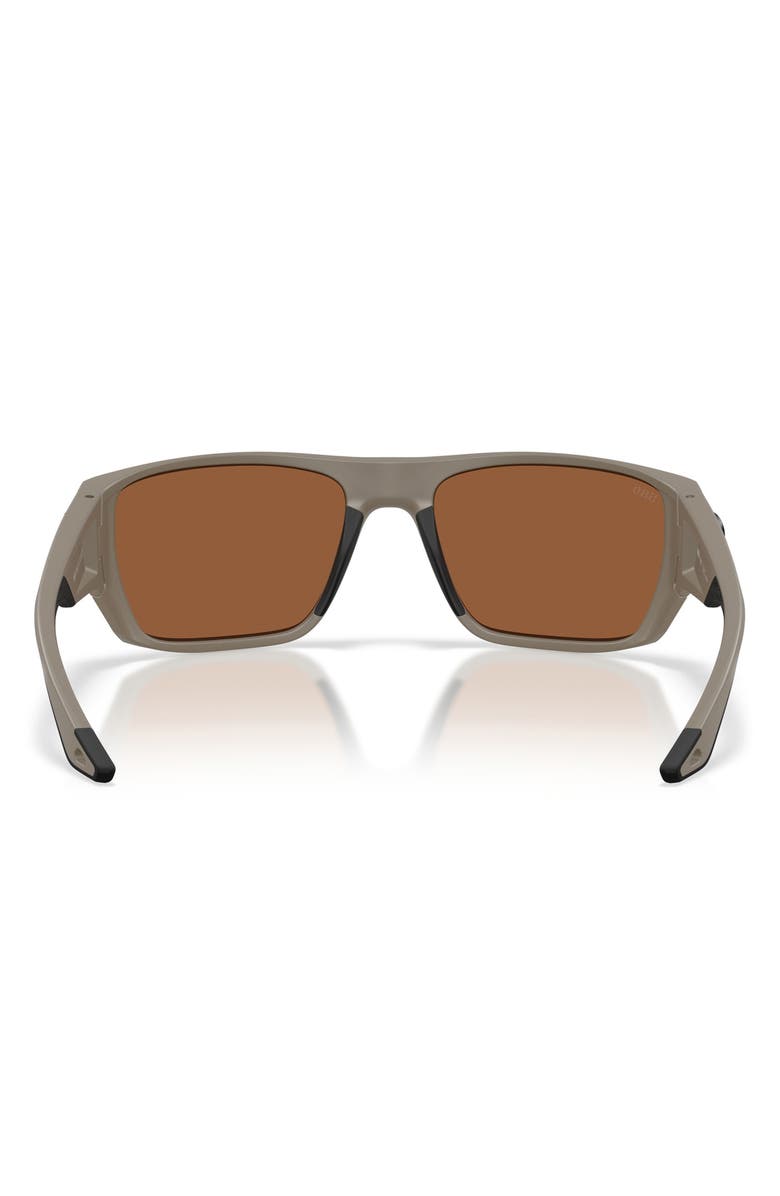 Costa Del Mar Finlet 59mm Polarized Rectangular Sunglasses, Alternate, color, Sand / Copper Silver 580G