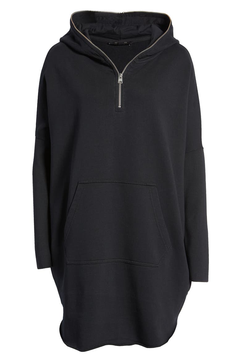 Xonda Long Sleeve Cotton Hoodie Dress, Alternate, color, BLACK