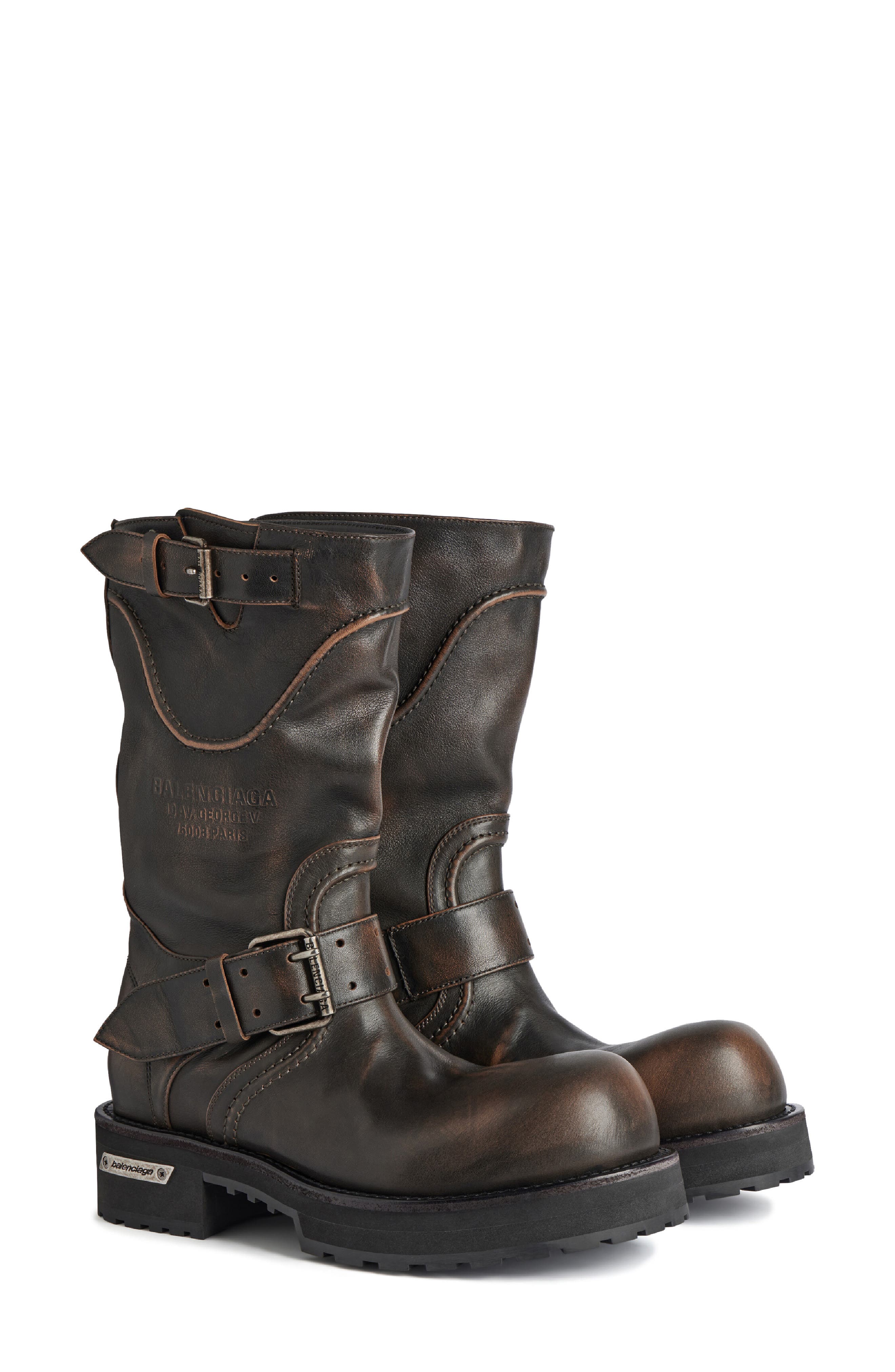Balenciaga Venom Boot, Main, color, Brown/ Silver