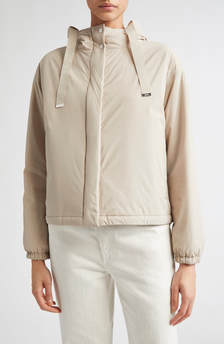 Herno Resort Travel Nylon Ponente Packable Hooded Jacket, Main, color, Nuovo Chantilly