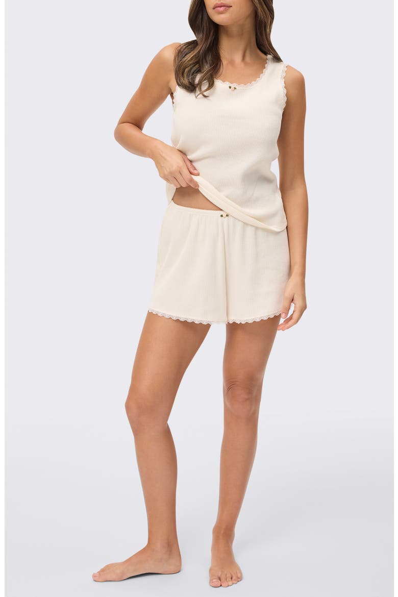 Claire Waffle Knit Short Pajamas, Main, color, ECRU