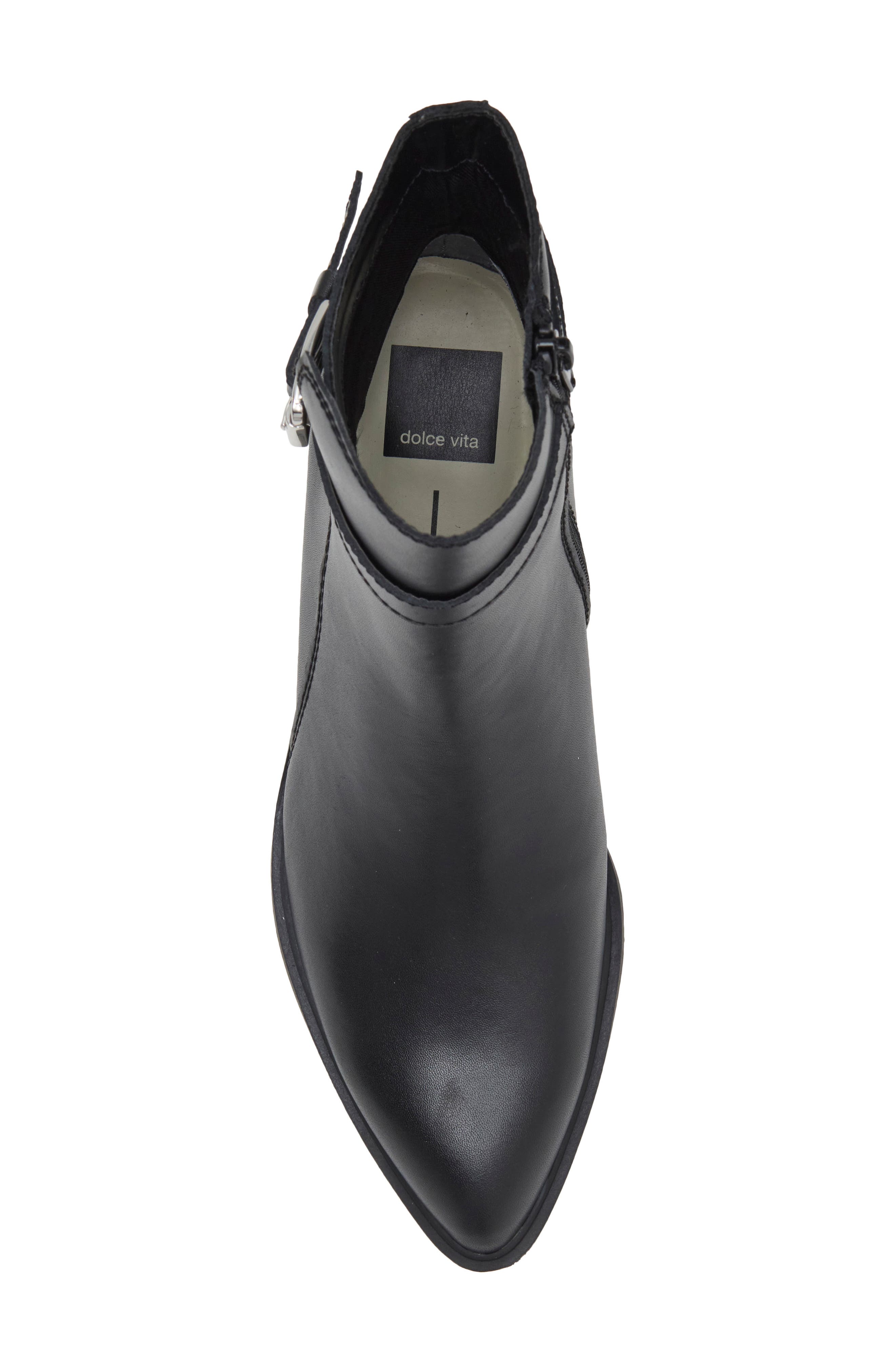 Briela Leather Bootie, Alternate, color, BLACK LEATHER