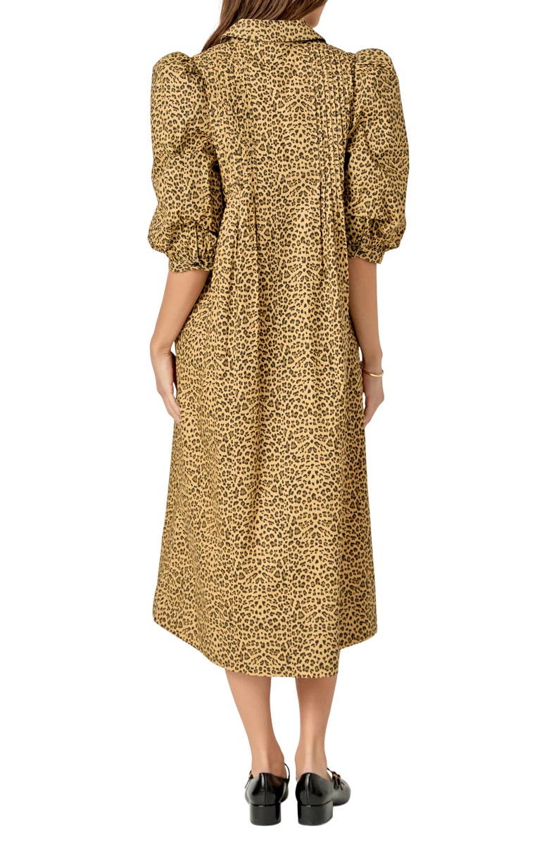 English Factory Leopard Collar Midi Dress, Alternate, color, 