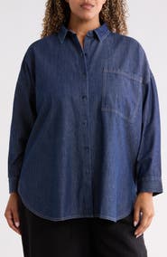Eileen Fisher Classic Collar Organic Cotton Shirt