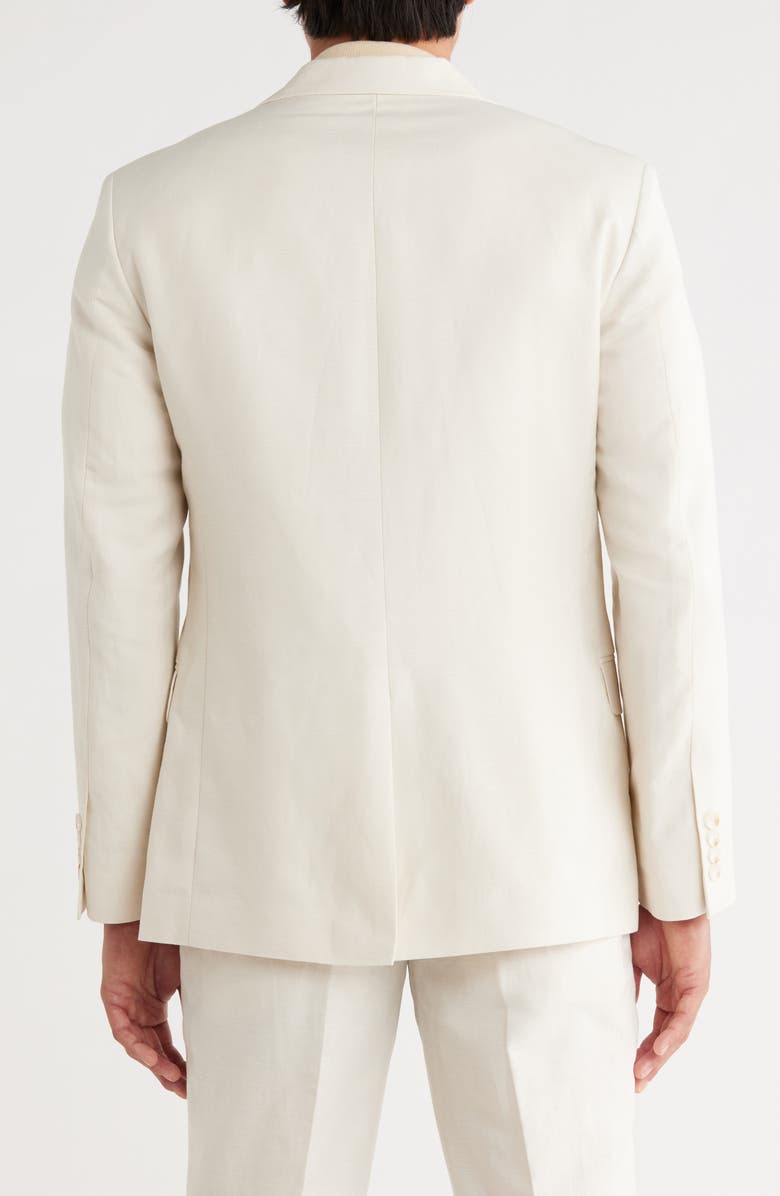 Open Edit Slim Fit Solid Linen Blend Sport Coat, Alternate, color, Ivory Dove