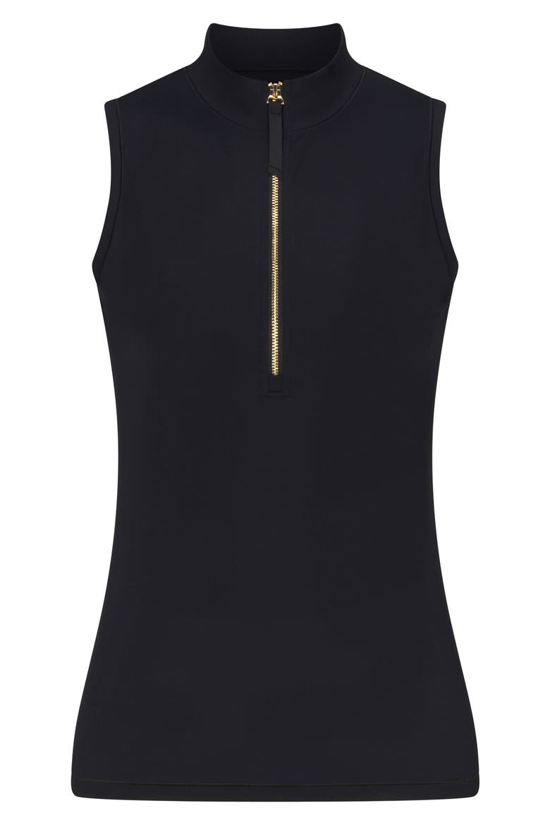 Tabitha Performance Half Zip Tank, Alternate, color, BLACK