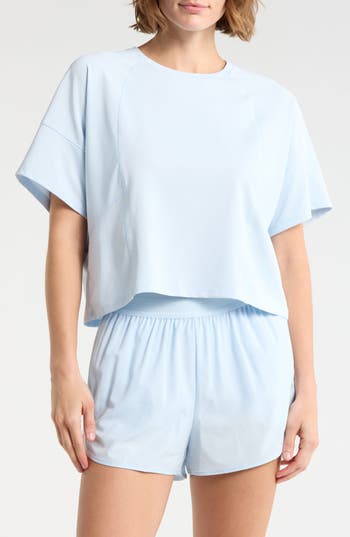 MARIKA Mabel Crop T-Shirt in Blue Finch at Nordstrom Rack, Size Medium