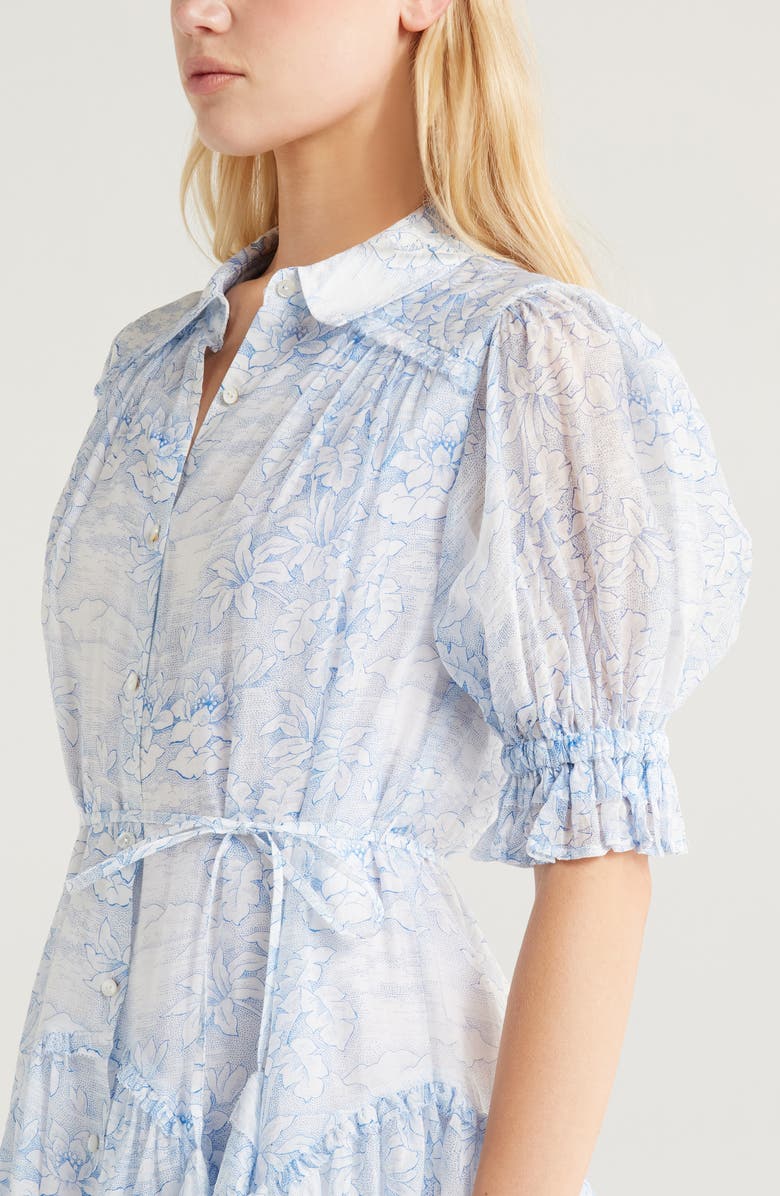 Cinq à Sept Gwendoline Floral Toile Shirtdress, Alternate, color, White/ Dark Cerulean
