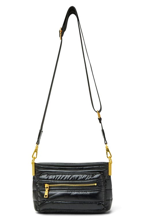 Think Royln Double Trouble Crossbody Bag In Pearl Black With Gold