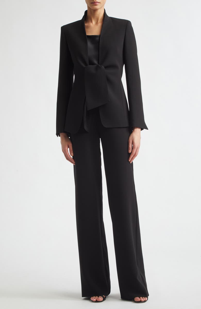 Max Mara High Waist Cady Straight Leg Pants, Alternate, color, Black