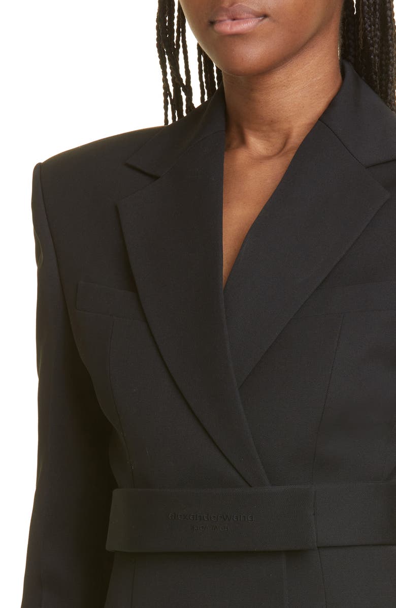 Alexander Wang Dry Wool Twill Blazer Dress, Alternate, color, 