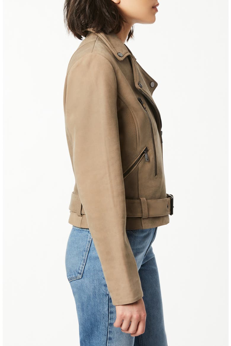 Spessa Leather Moto Jacket, Alternate, color, TAUPE