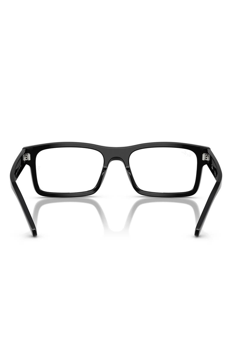 Ray-Ban 56mm Rectangular Optical Glasses, Alternate, color, Black