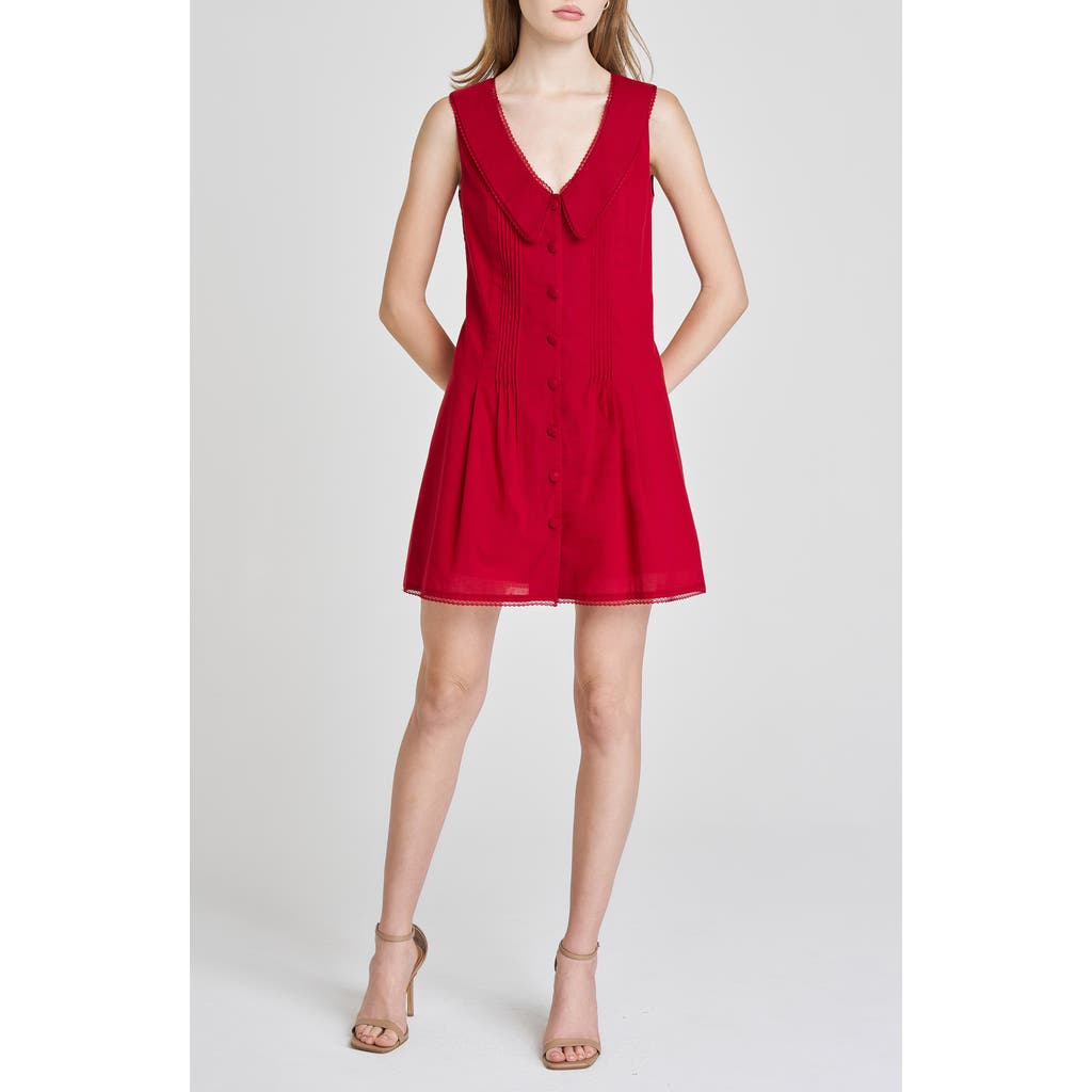 Wayf Poppy Cotton Minidress In Red