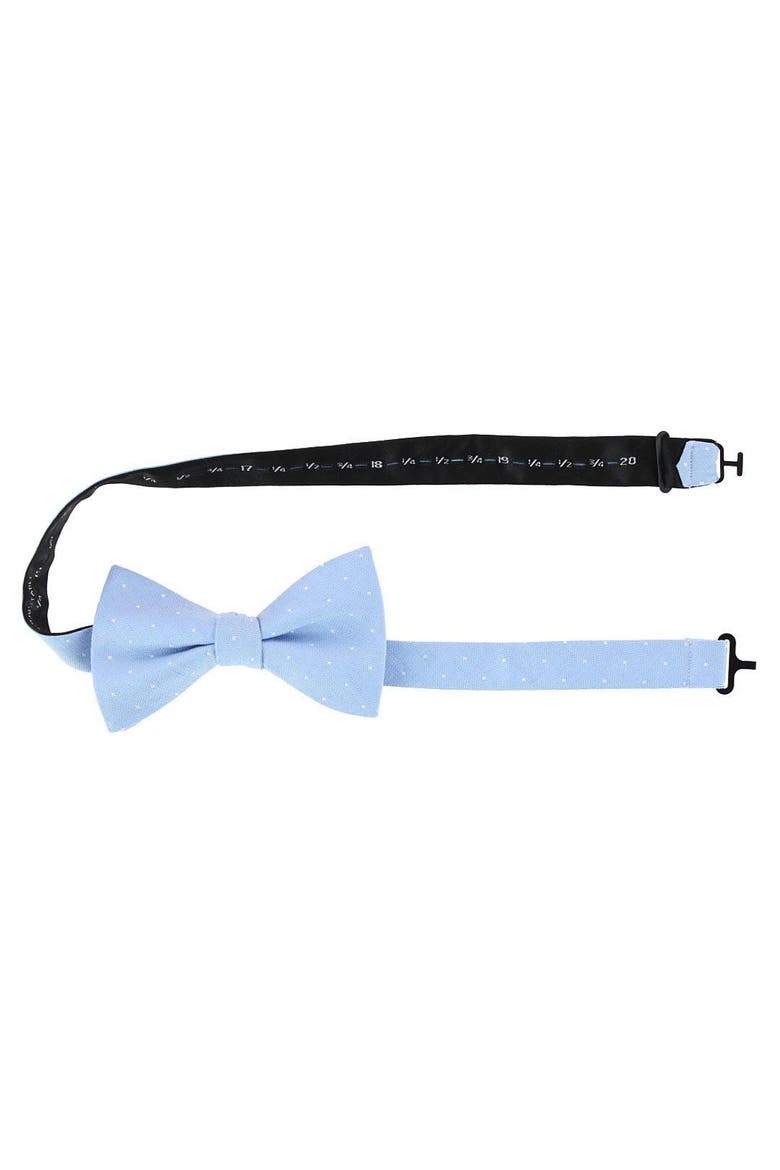 Churchill Chambray Polka Dot Linen Blend Bow Tie, Alternate, color, Light Blue with Polka Dots