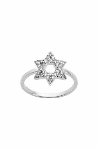 Cubic Zirconia Star of David Ring