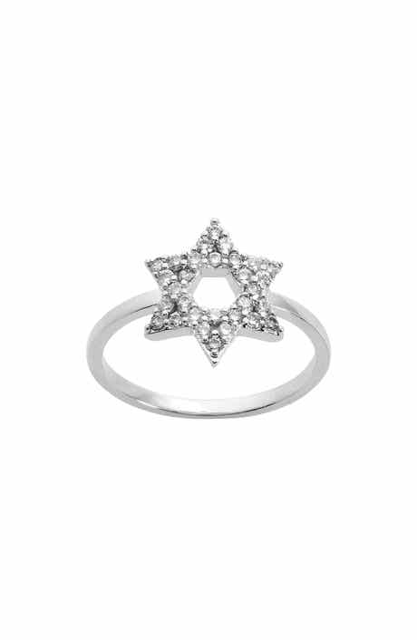 Cubic Zirconia Star of David Ring
