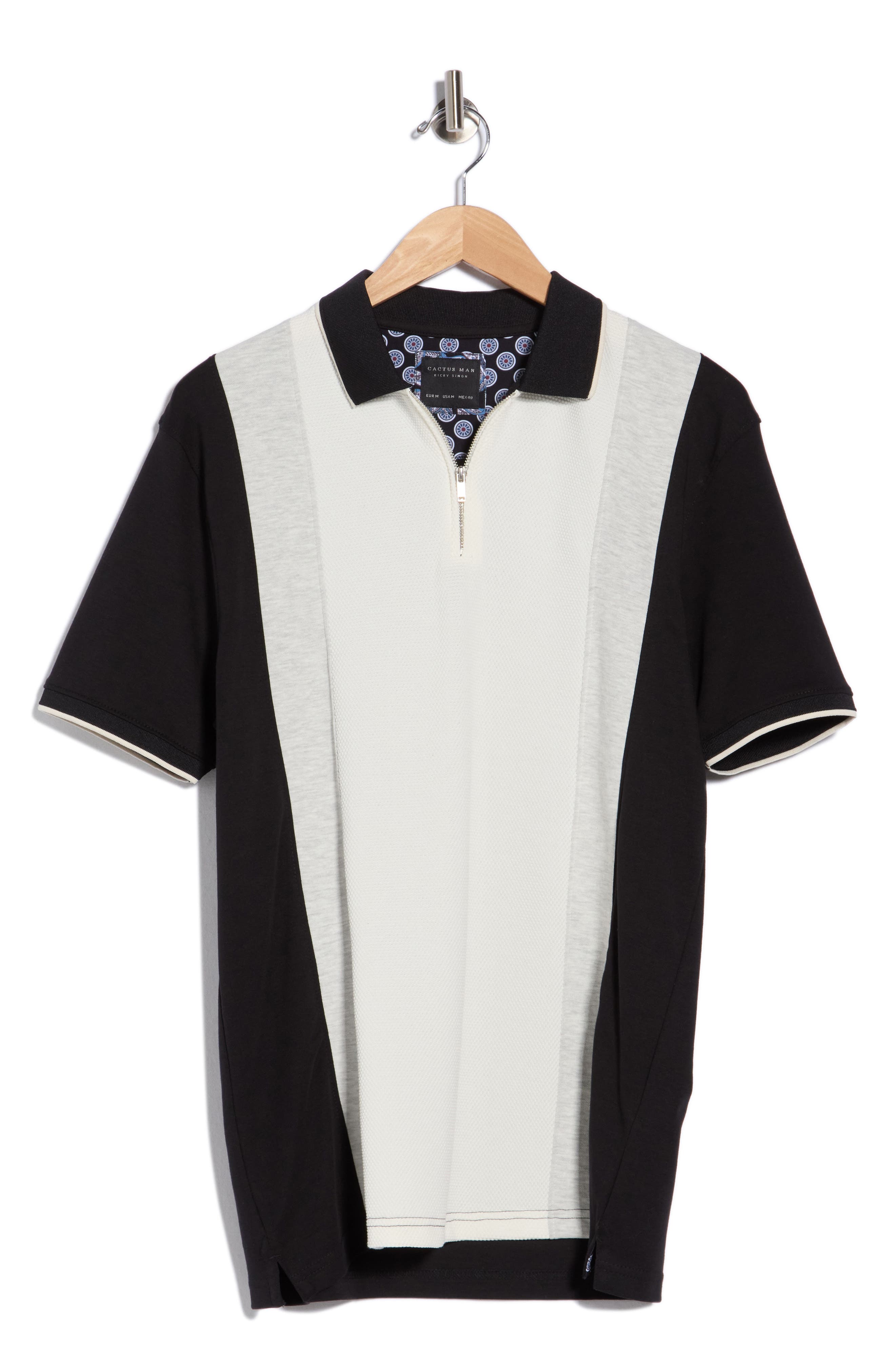 Quarter Zip Textured Polo