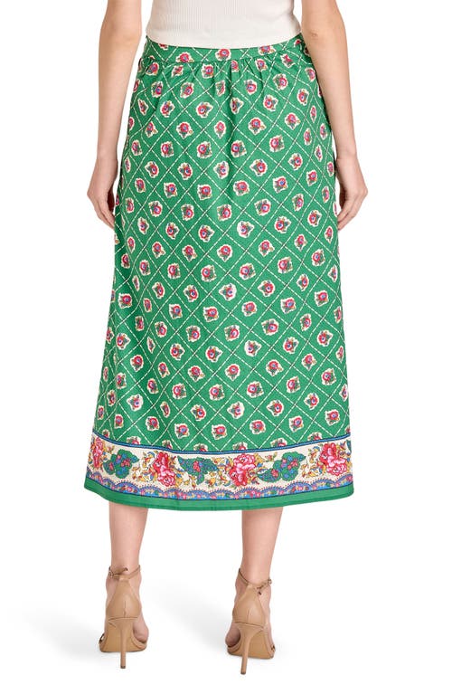 Wayf Josefina Cotton Blend Skirt In Green Scarf