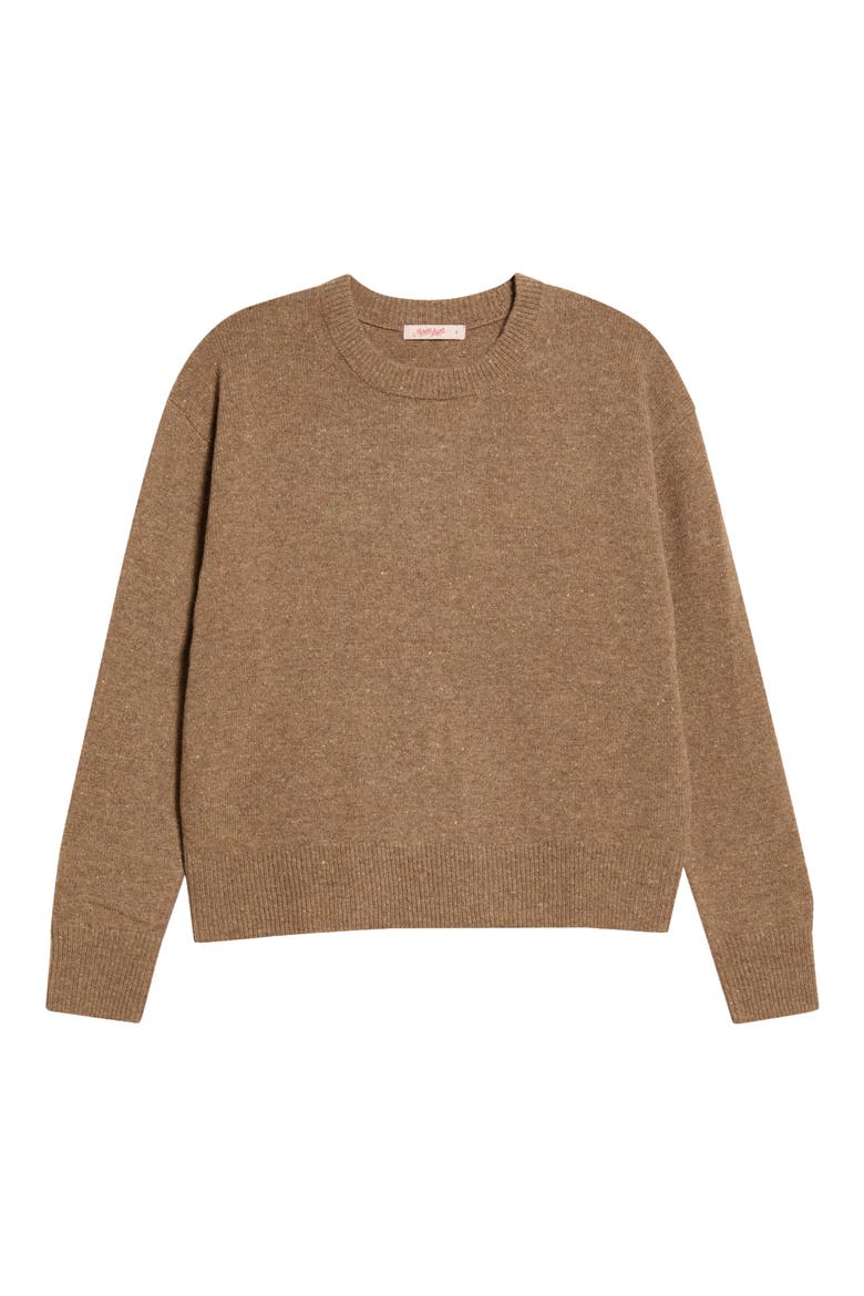 Boyfriend Relaxed Fit Stretch Merino Wool Sweater, Main, color, SOFT BROWN