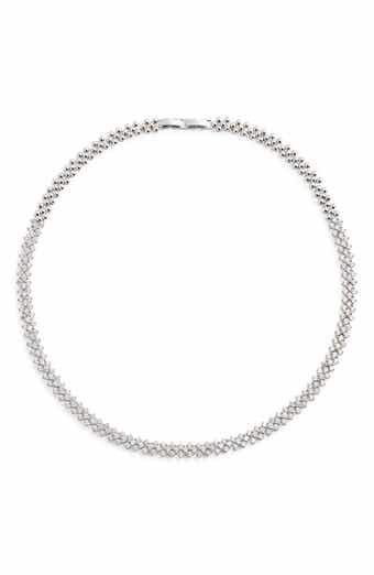 Herringbone Cubic Zirconia Collar Necklace
