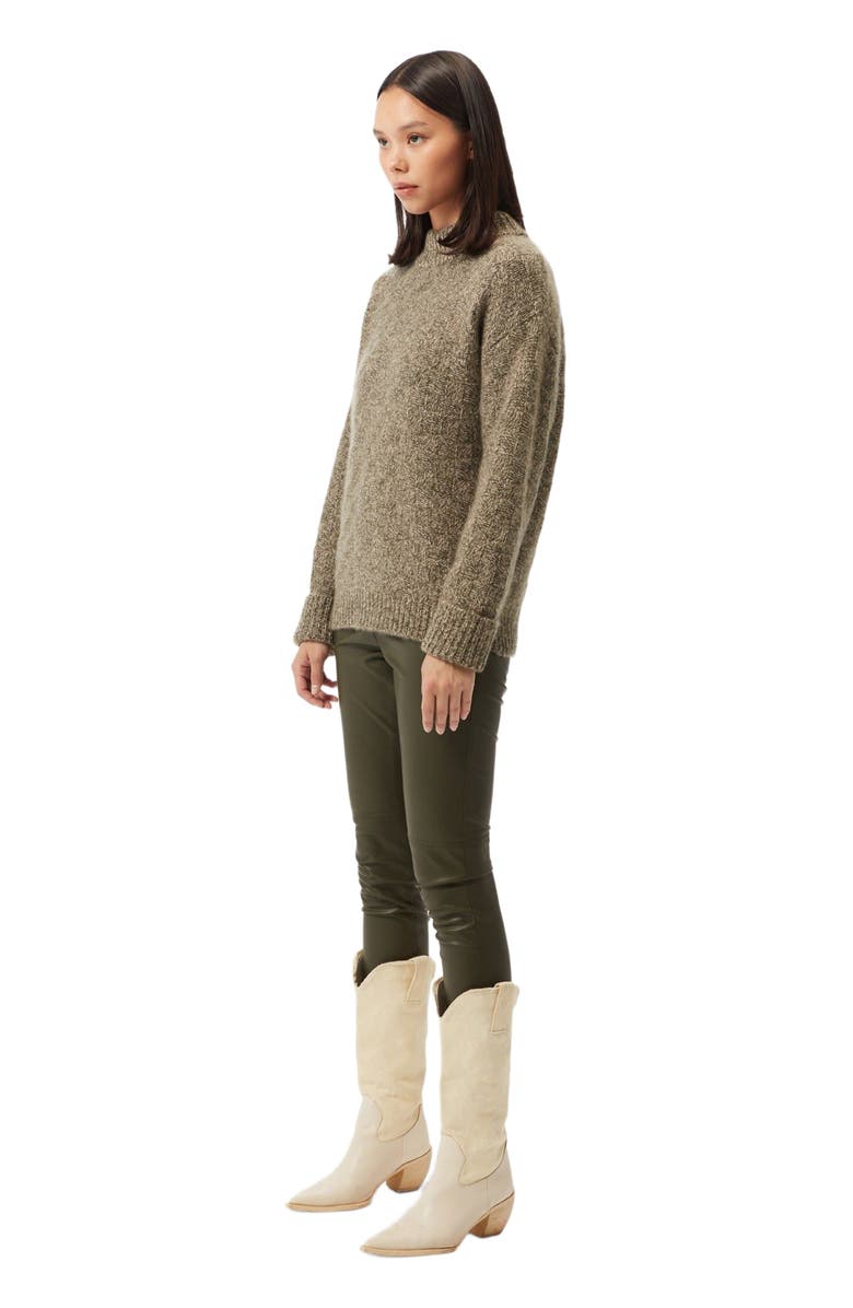 GOBI Mongolian Cashmere Basket-Weave Cashmere Sweater, Alternate, color, Capulet Olive