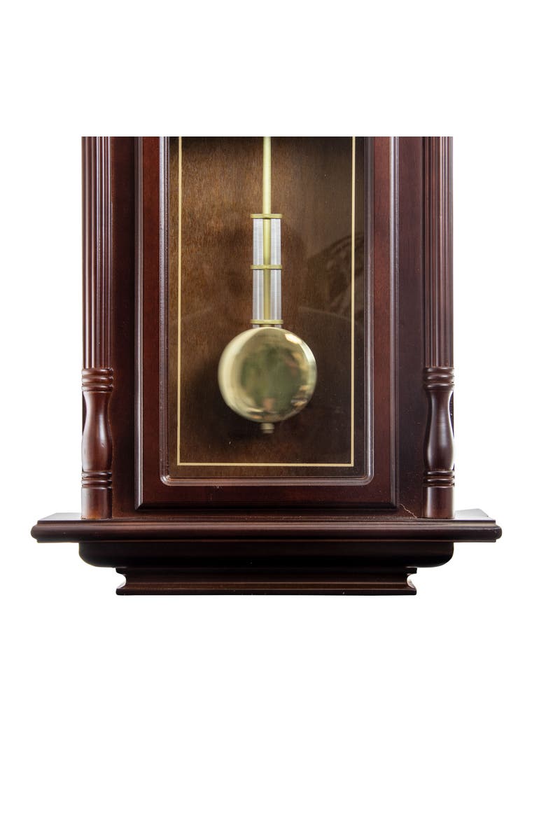 38in Chiming Pendulum Wall Clock, Alternate, color, Cherry Oak