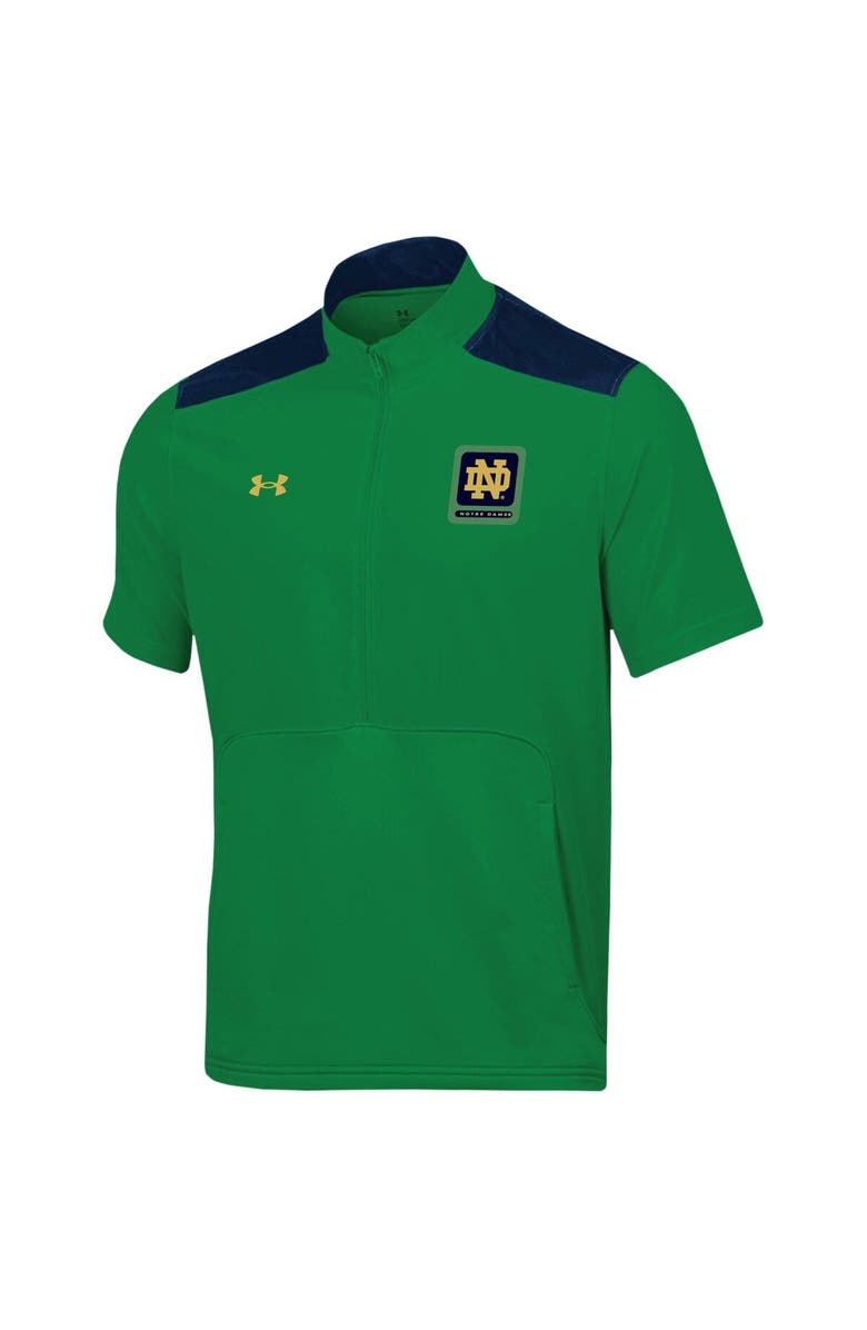 Under Armour Men's Under Armour Green Notre Dame Fighting Irish Motivate Half-Zip Jacket, Alternate, color, 
