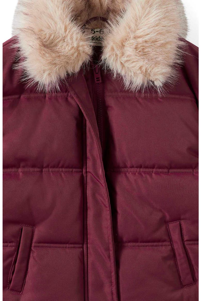 Kid's Fur Puffer Jacket, Alternate, color, Berry Jam