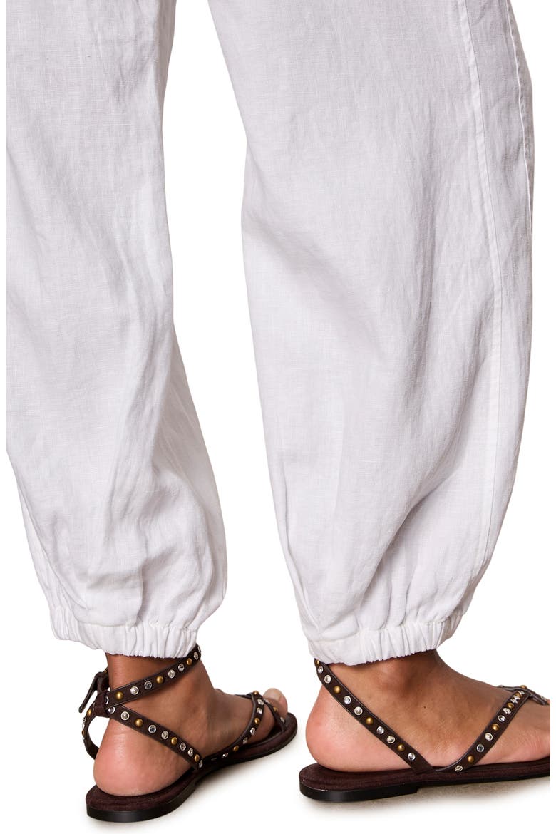 Melody Drawstring Linen Balloon Pants, Alternate, color, WHITE