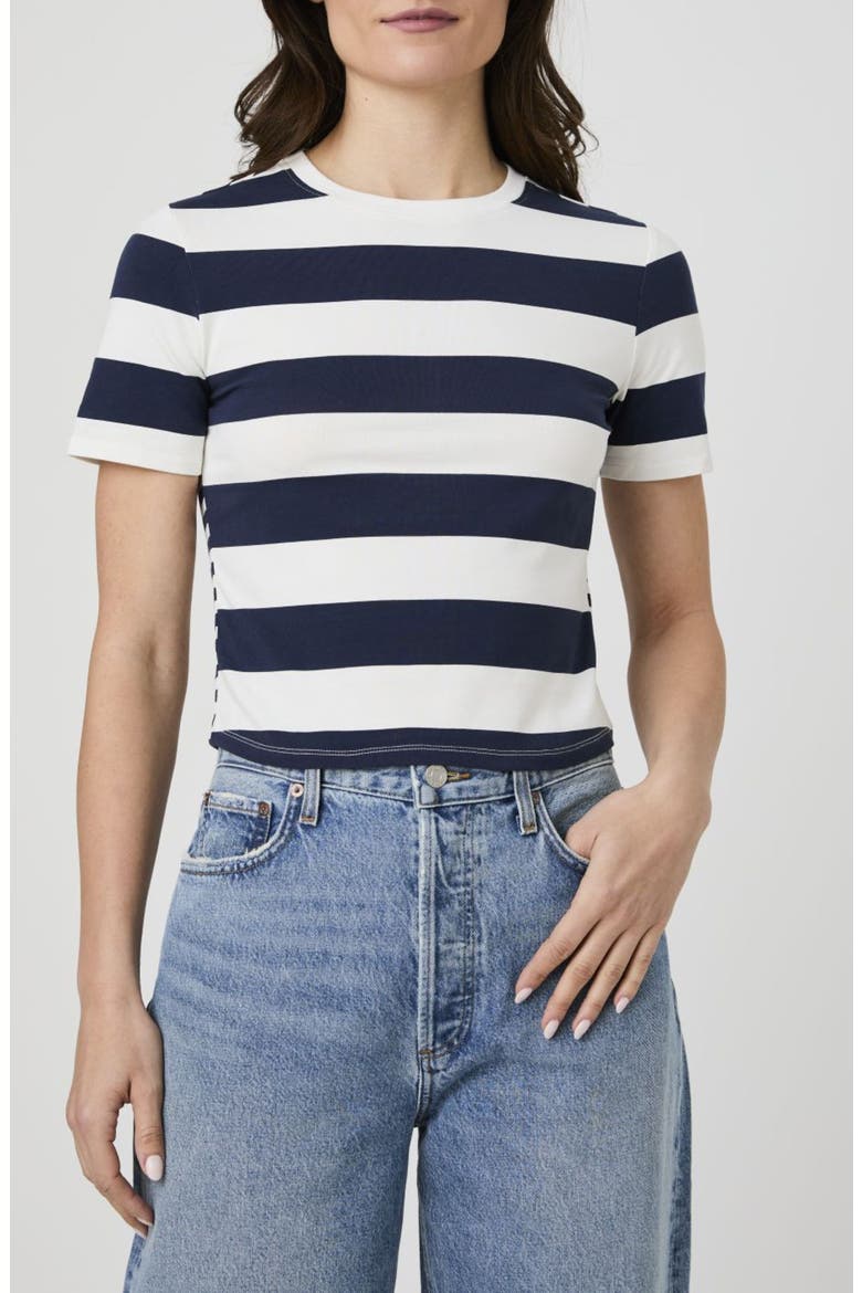 Rallie T-Shirt, Main, color, NAVY MIX STRIPES