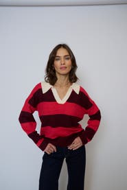 Central Park West Marley Striped Rugby Sweater