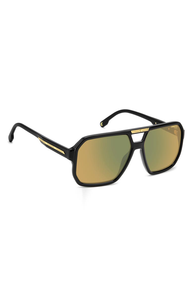 Carrera Eyewear Victory 60mm Square Sunglasses, Alternate, color, Black Yellow