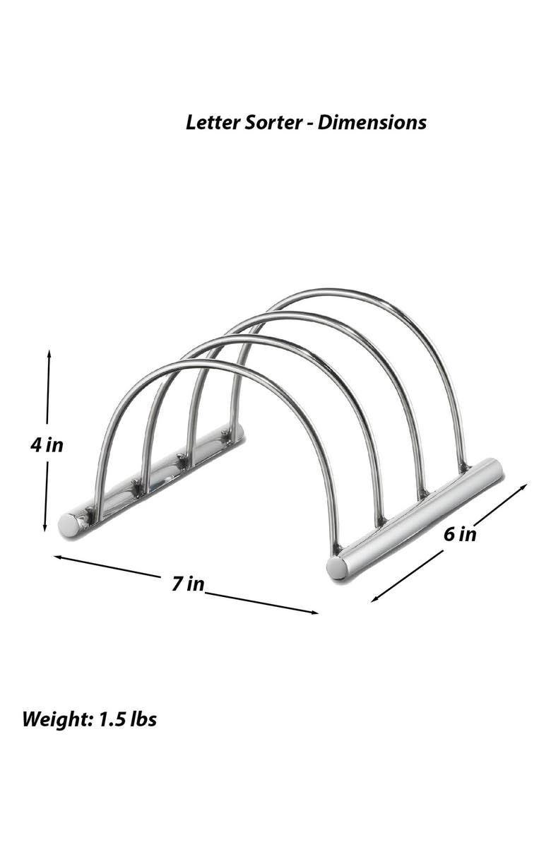 ROSELLI TRADING COMPANY Desk Organizer 3-Piece Set, Alternate, color, Silver