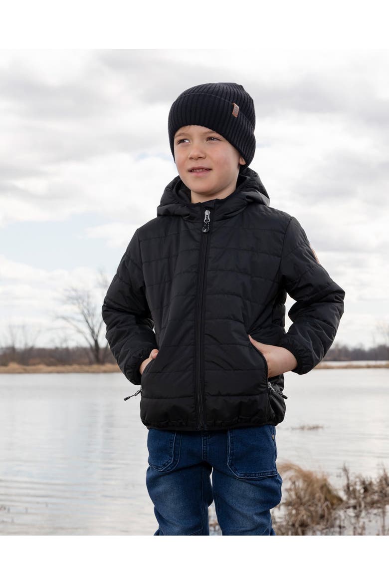 Quilted Mid-Season Jacket, Alternate, color, Black