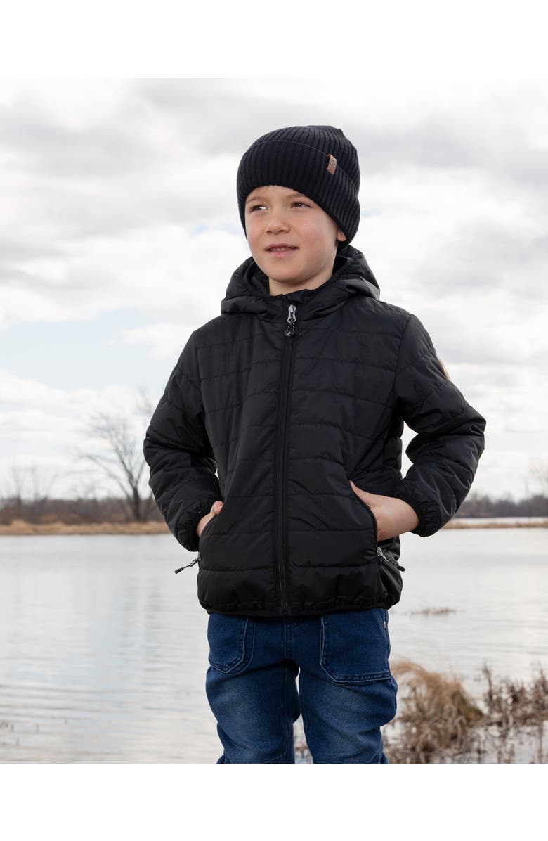 Deux par Deux Quilted Mid-Season Jacket, Alternate, color, Black