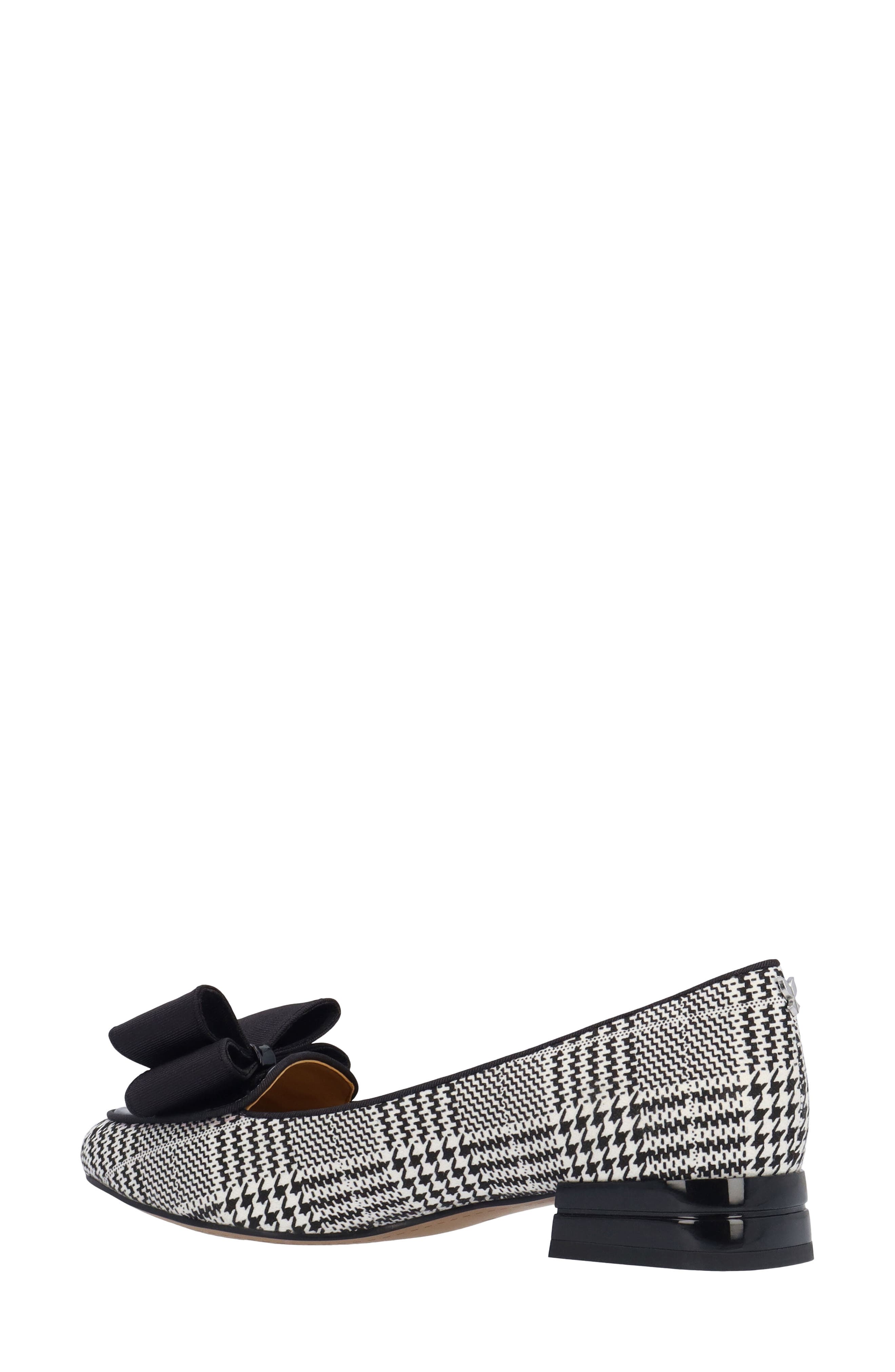 Kori Houndstooth Bow Flat, Alternate, color, BLACK/ WHITE