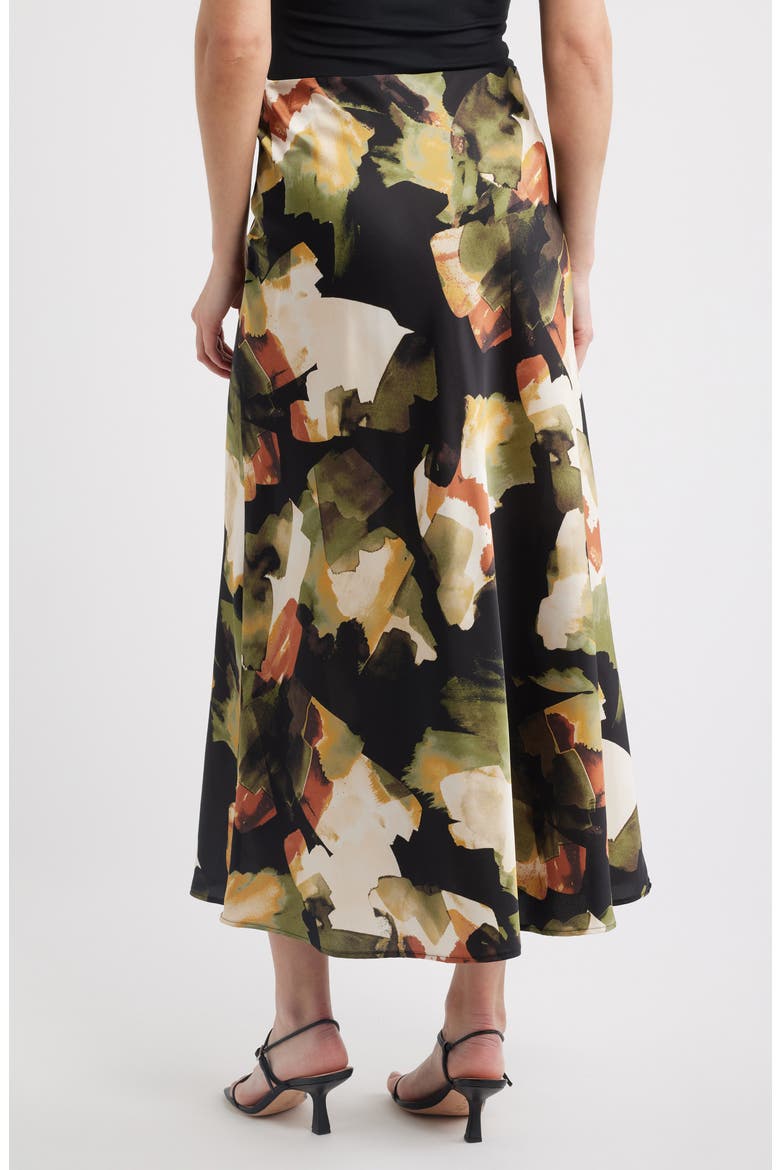 Print Flare Maxi Skirt, Alternate, color, BAY LEAF MULTI