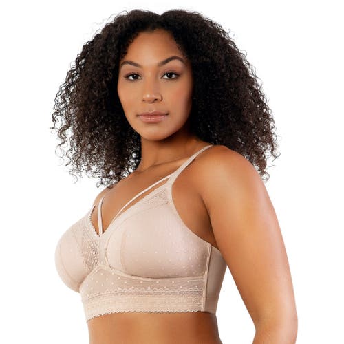 Parfait Mia Dot Wire-free Padded Mesh Bralette In Cameo Rose