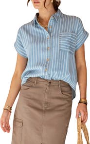 Blu Pepper Stripe Button-Up Shirt