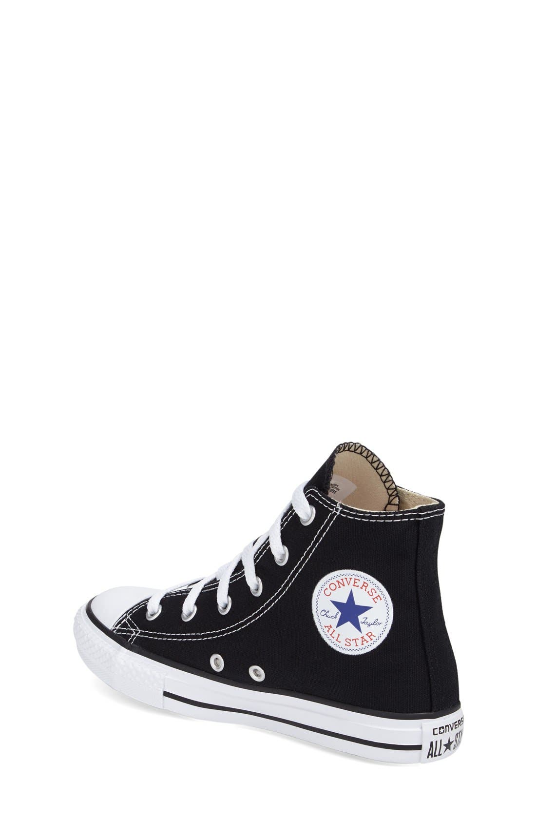 Converse Kids' Chuck Taylor<sup>®</sup> All Star<sup>®</sup> High Top Sneaker, Alternate, color, Black